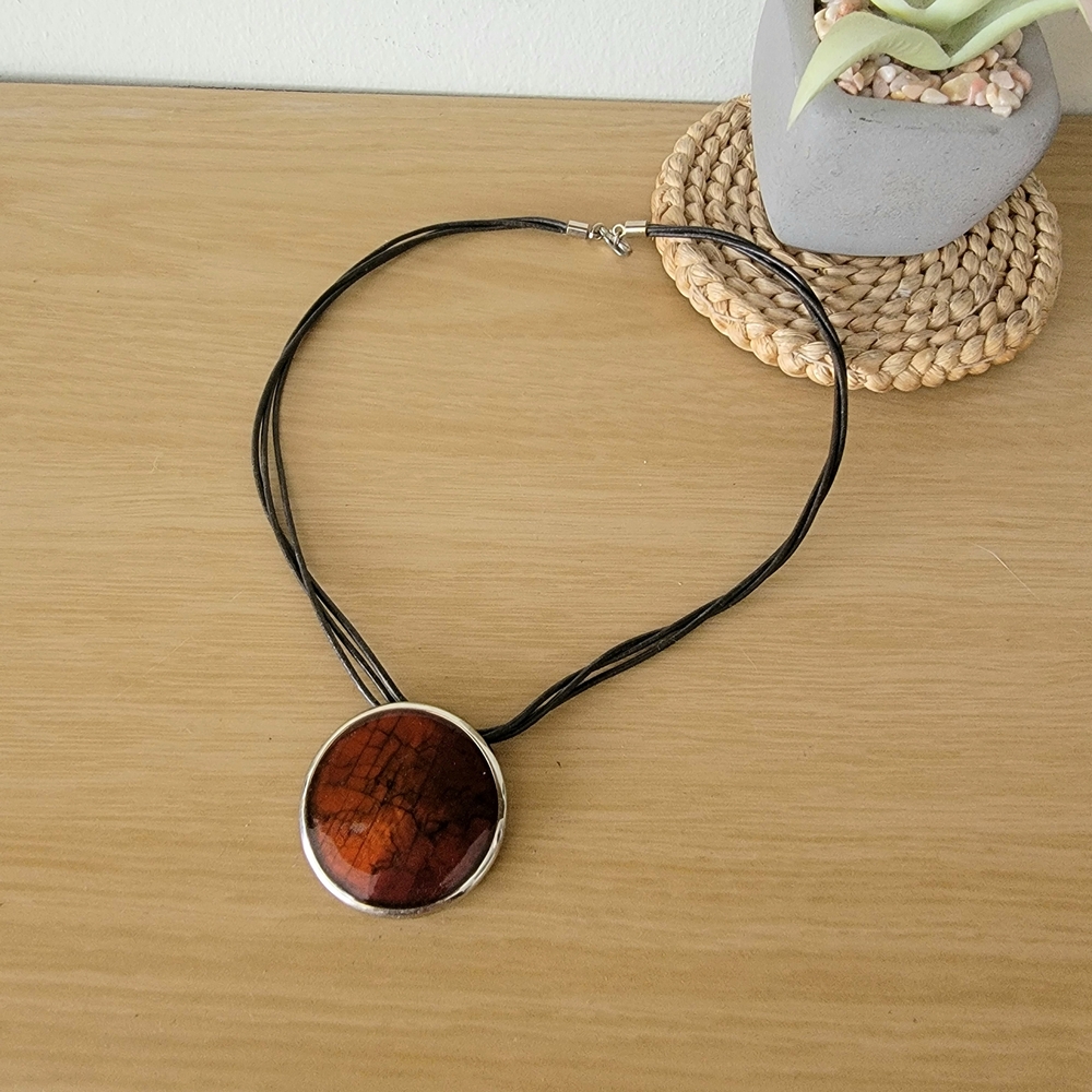 Boho Chic Brown Pendant Necklace
